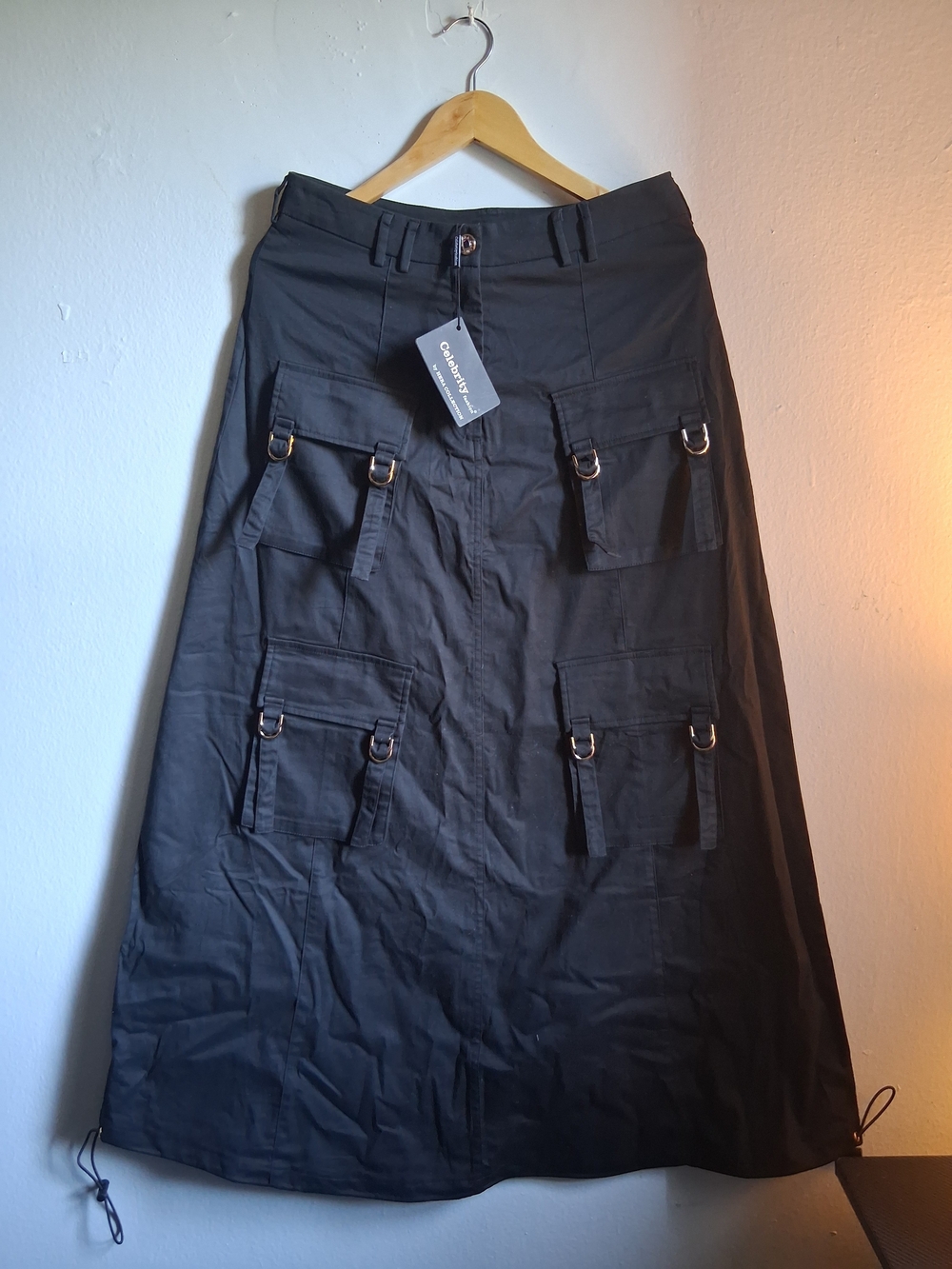 Black Utility Maxi Skirt